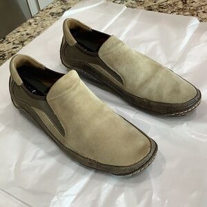 Cole Haan Beige Suede Slip-On Loafers